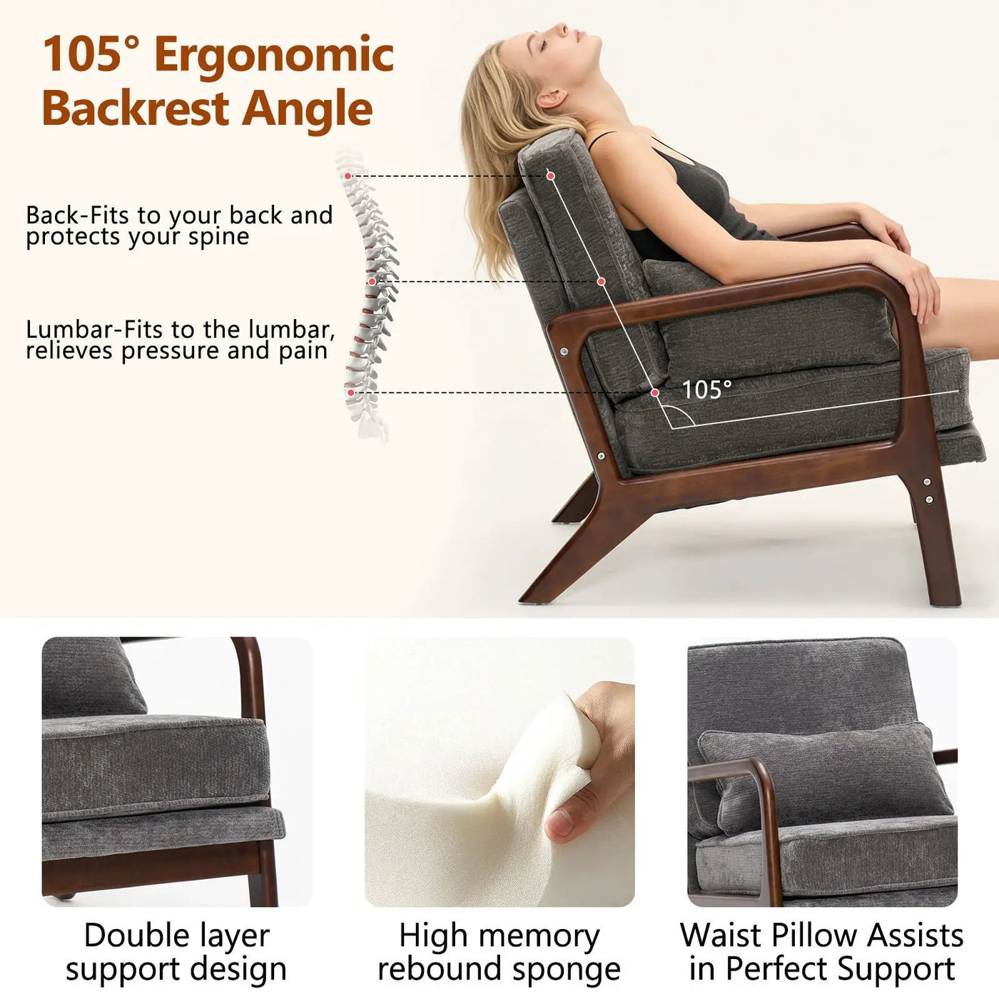 Upholstered Living Room Chair by Unique Piece Furniture