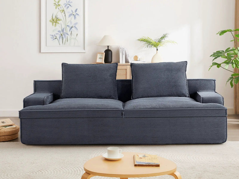Nimbus - Oversized Full Foam 4 Seater Couch For Living Room Upholstered In Soft, Wide Armrests by HouseOfZazla