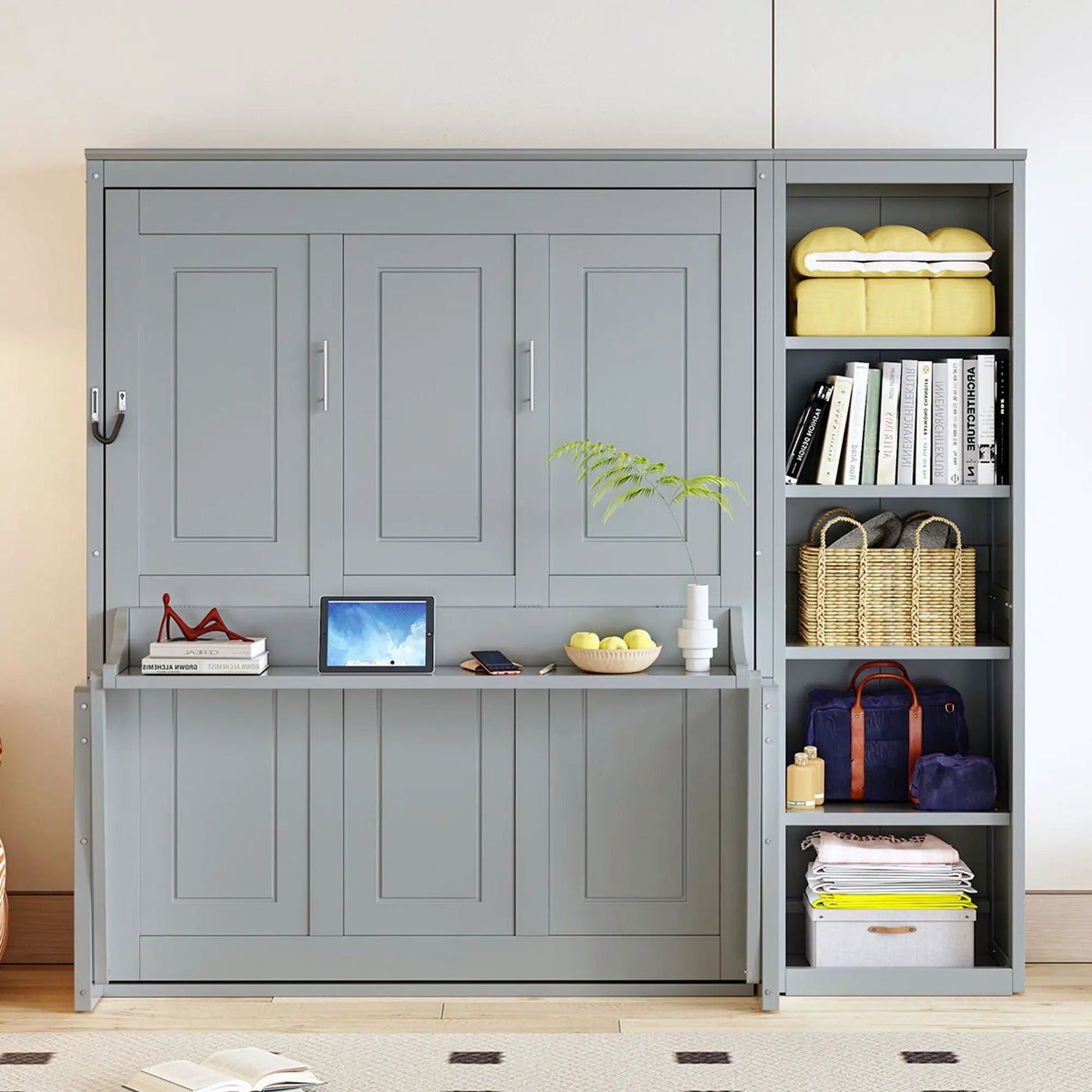 Sturdy Murphy Bed With Desk And Bookshelf by Unique Piece Furniture