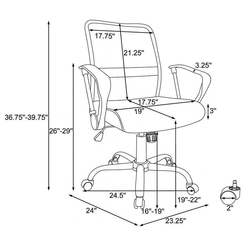 Swivel Office Chair With Base Adjustable Height - Black