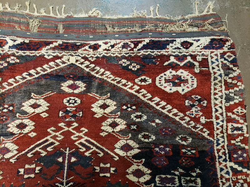 4' X 4' 4" Antique Handmade Turkish Oriental Bergema Wool Veg Dyes Tribal Collectible Rug by Jewel Rugs