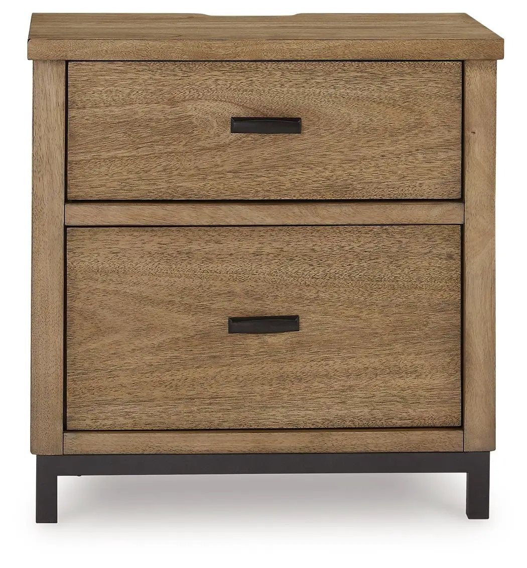 Tomtyn - Two Drawer Night Stand - Light Brown by Unique Piece Furniture