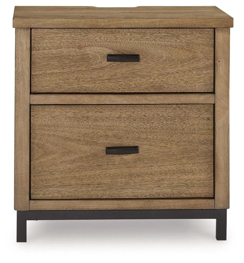 Tomtyn - Two Drawer Night Stand - Light Brown by Unique Piece Furniture