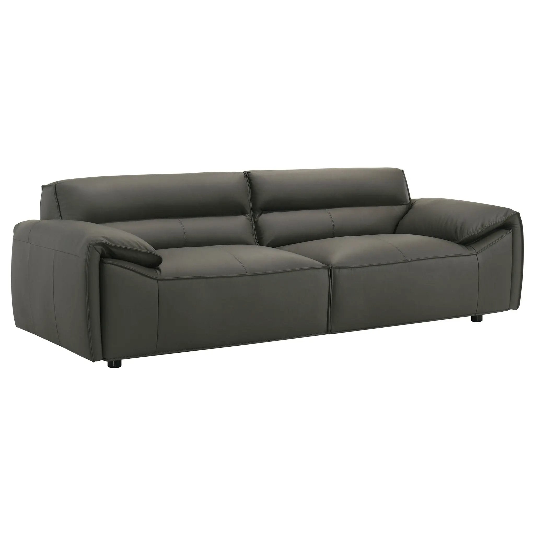 Buxton Top Grain Leather Upholstered Sofa Graphite by Unique Piece Furniture