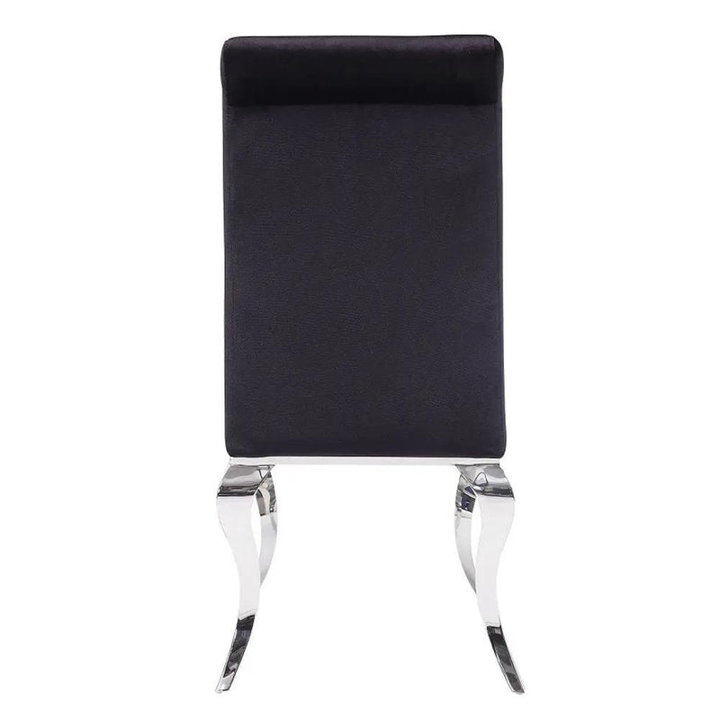 Fabiola - Side Chair (Set of 2) - Black Fabric & Stainless Steel by Unique Piece Furniture