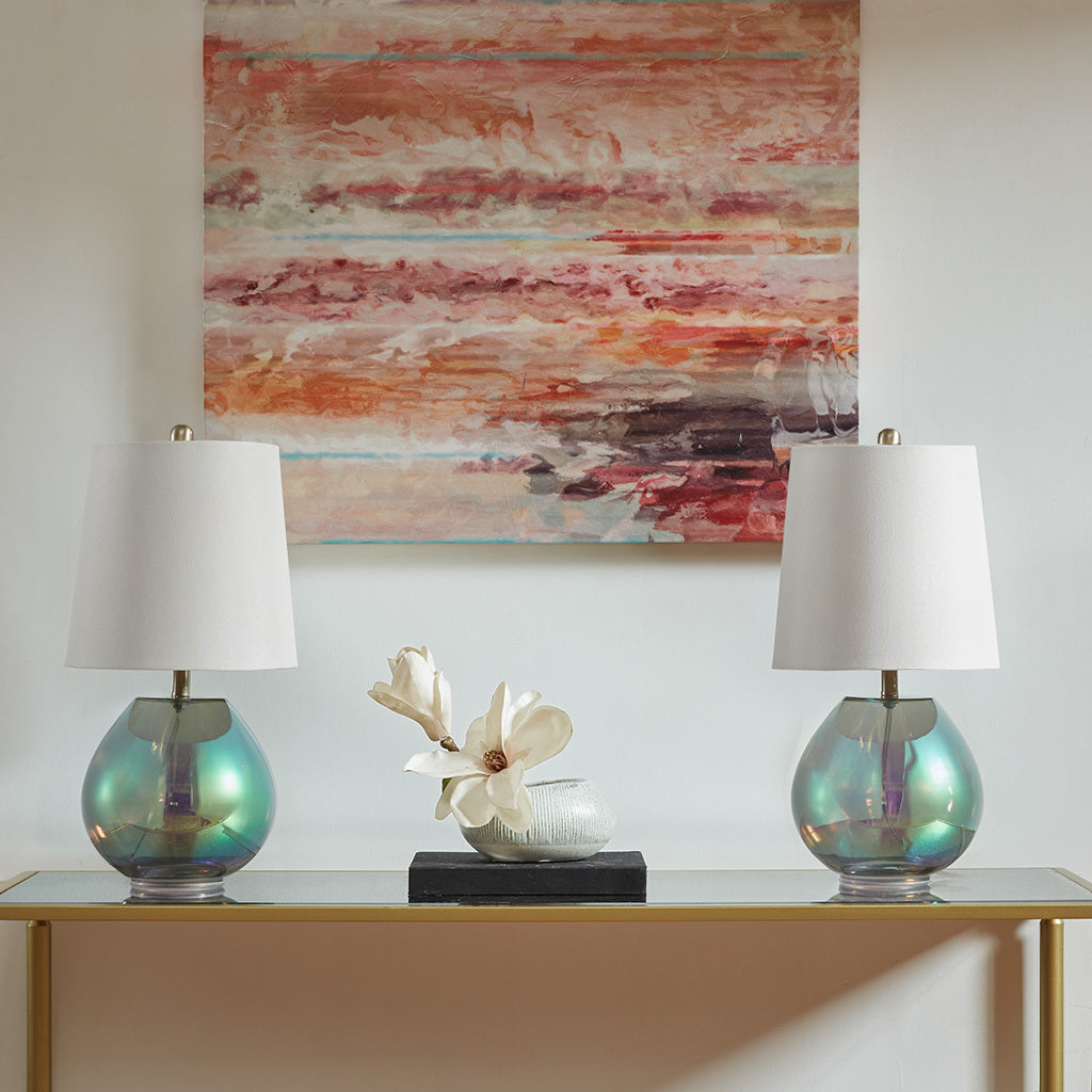 Iridescent Glass Table Lamp by HouseOfZazla
