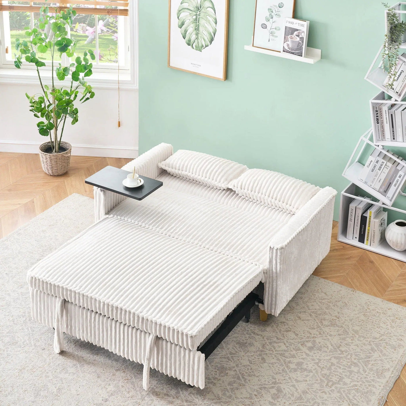 Pull Out Sofa With Movable Tabletop And USB Ports by Unique Piece Furniture