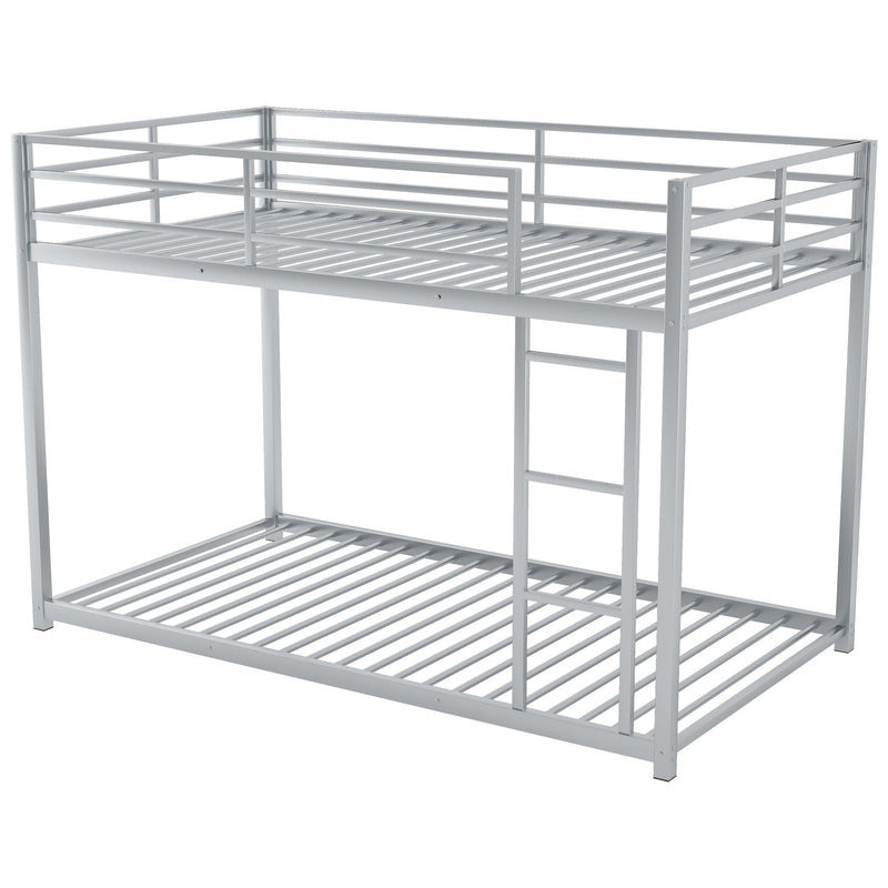Metal Bunk Bed, Low Bunk Bed With Ladder by HouseOfZazla
