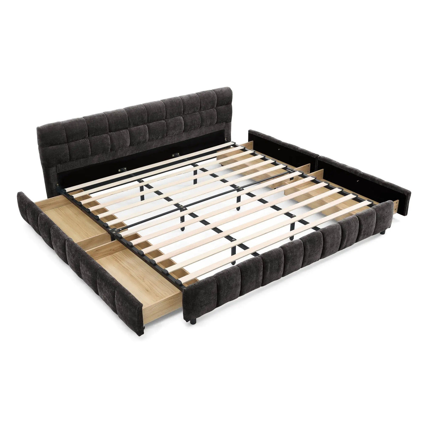 Modern Platform Bed Frame With Thick Fabric by Unique Piece Furniture