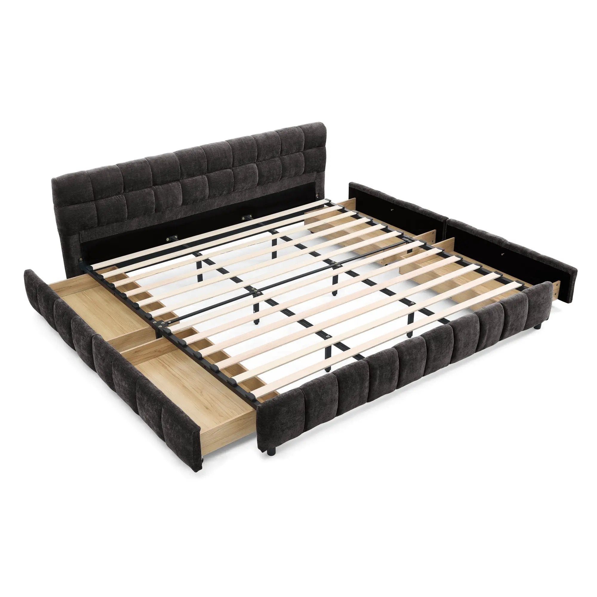 Modern Platform Bed Frame With Thick Fabric by Unique Piece Furniture