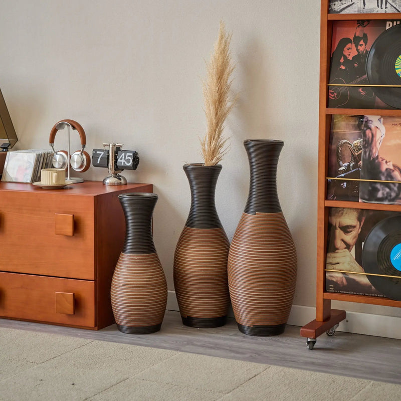 Designer Floor Vases, Large Vases For Home Decor Flooring (Set of 3) by Unique Piece Furniture