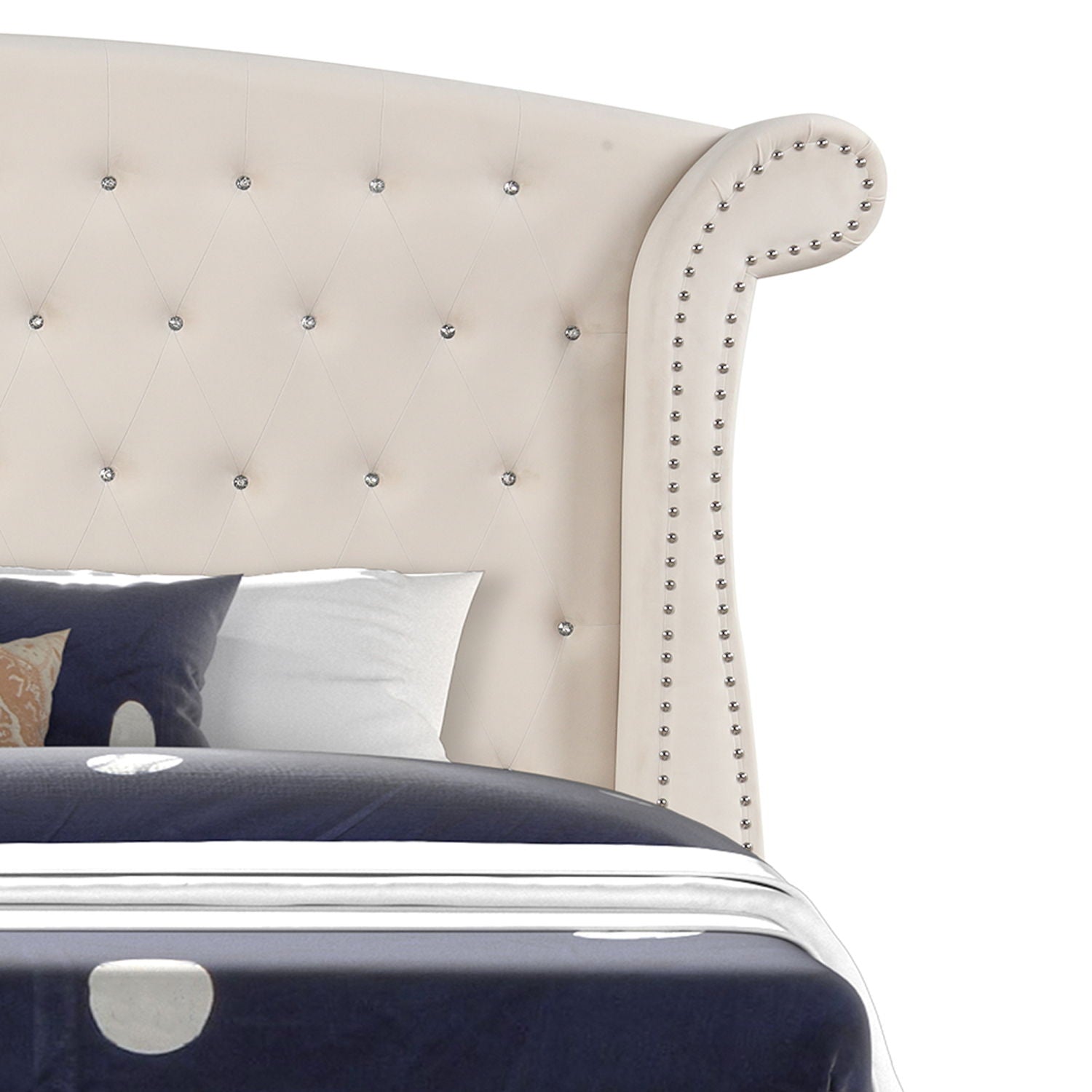 Sophia - Crystal Tufted Upholstered Bed by HouseOfZazla