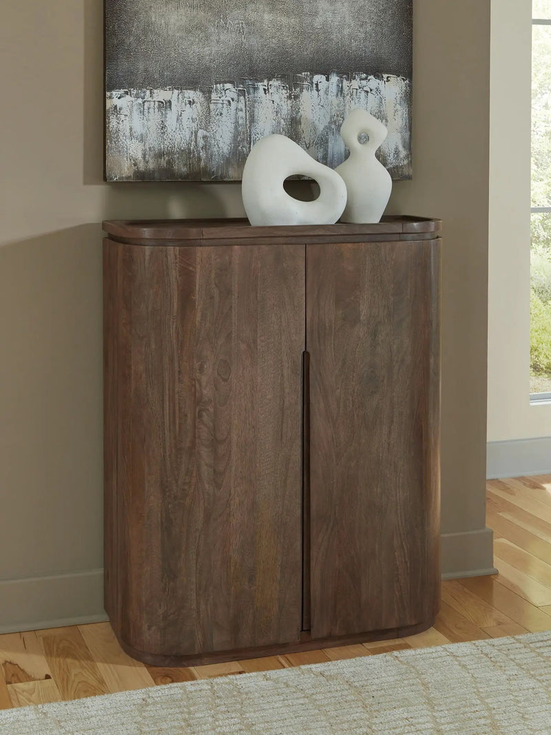 Landermont - Bar Cabinet - Medium Brown by Unique Piece Furniture