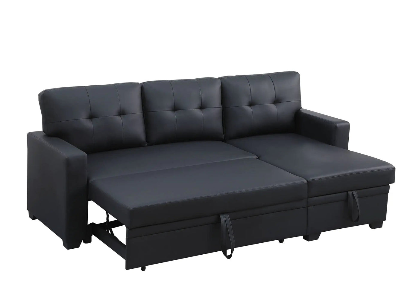 Upholstered Pull Out Sectional Sofa With Chaise by Unique Piece Furniture