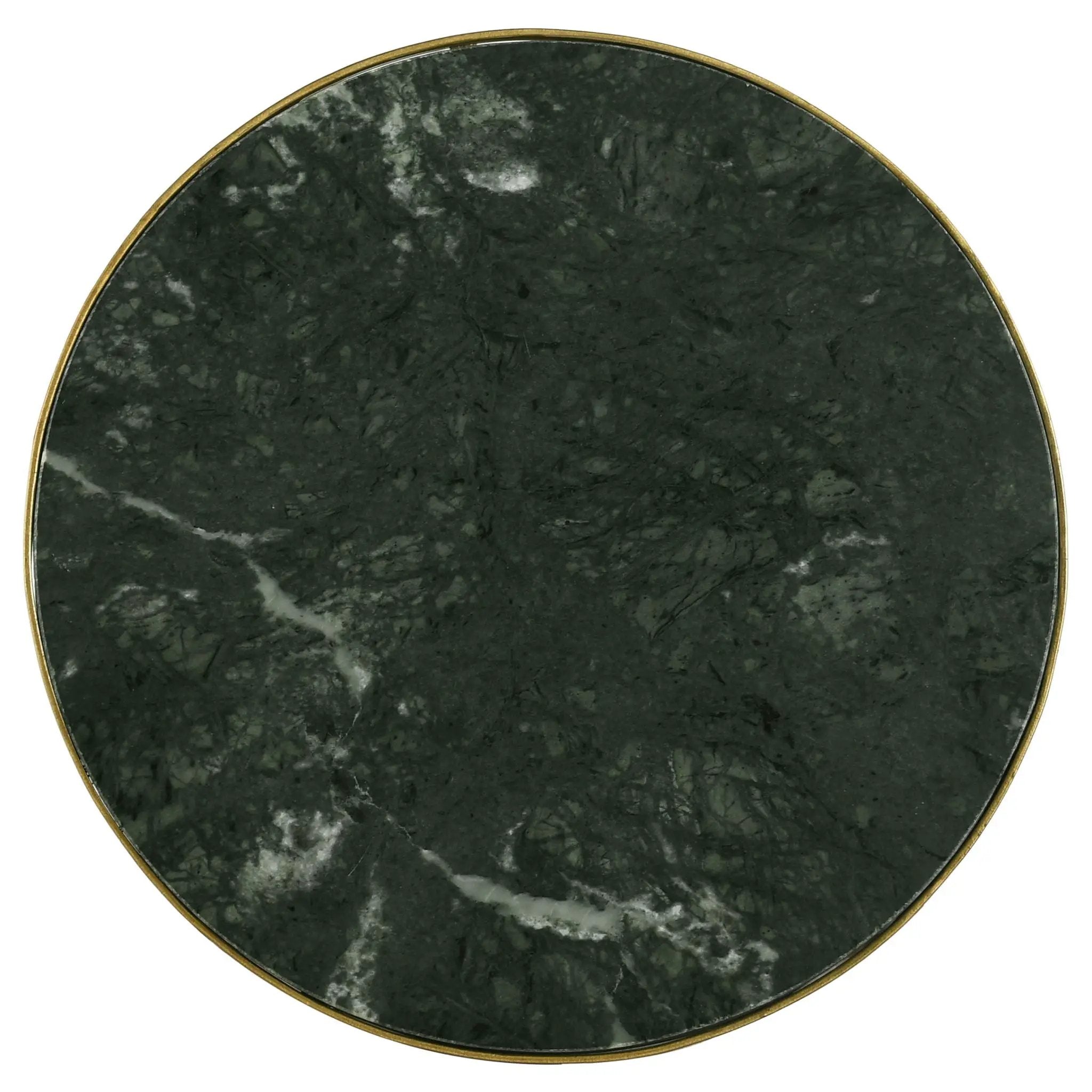 Eliska Round Green Marble Top Accent Side Table Antique Gold by Unique Piece Furniture