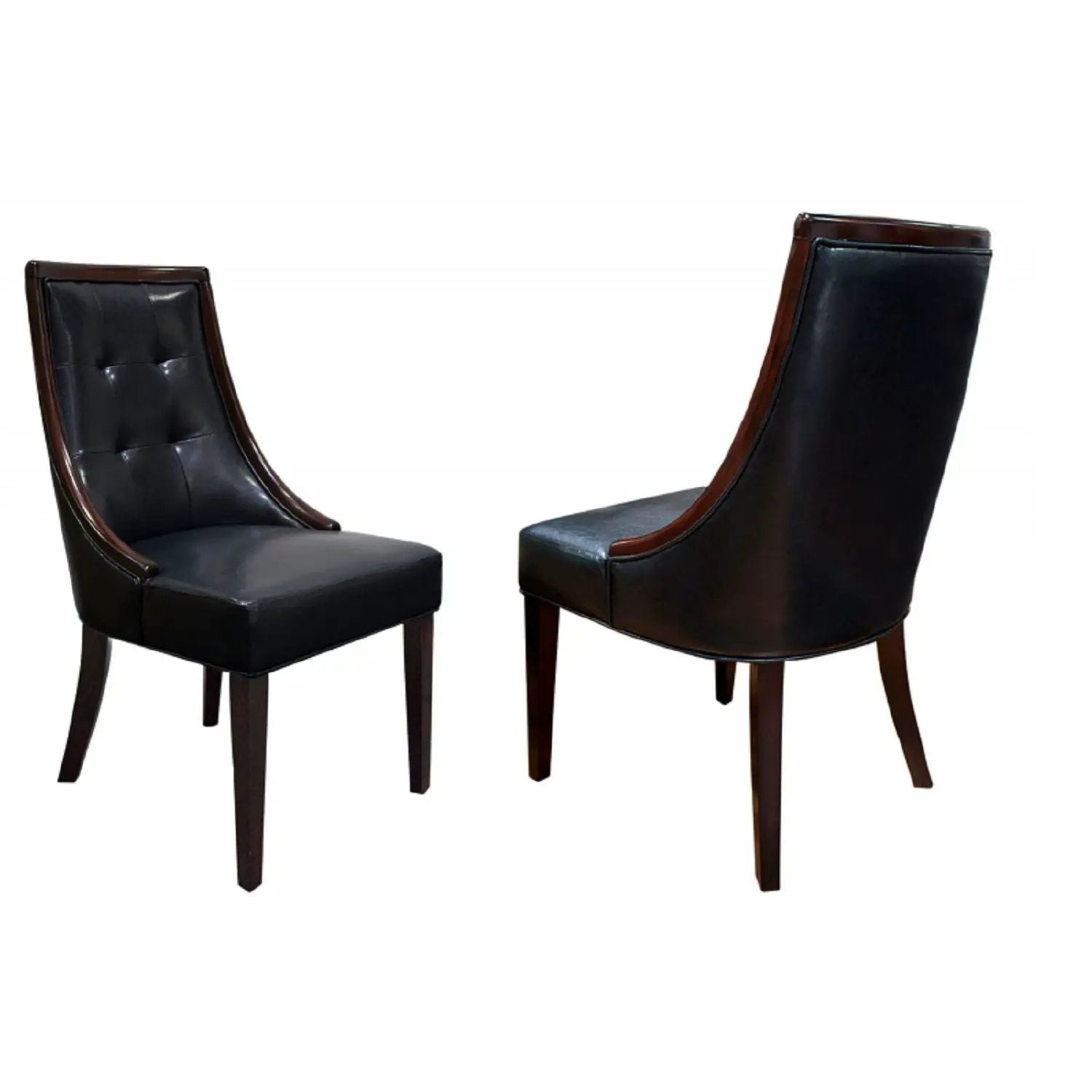 Clair - Tufted Dining Room Side Chair (Set of 2) - Dark Coffee / Black by Unique Piece Furniture