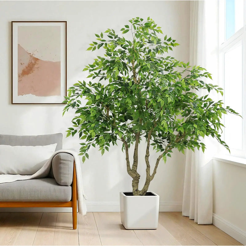 Artificial Banyan Tree With A Trunk And Lifelike Leaves, For Indoor And Outdoor Use - Green by Unique Piece Furniture