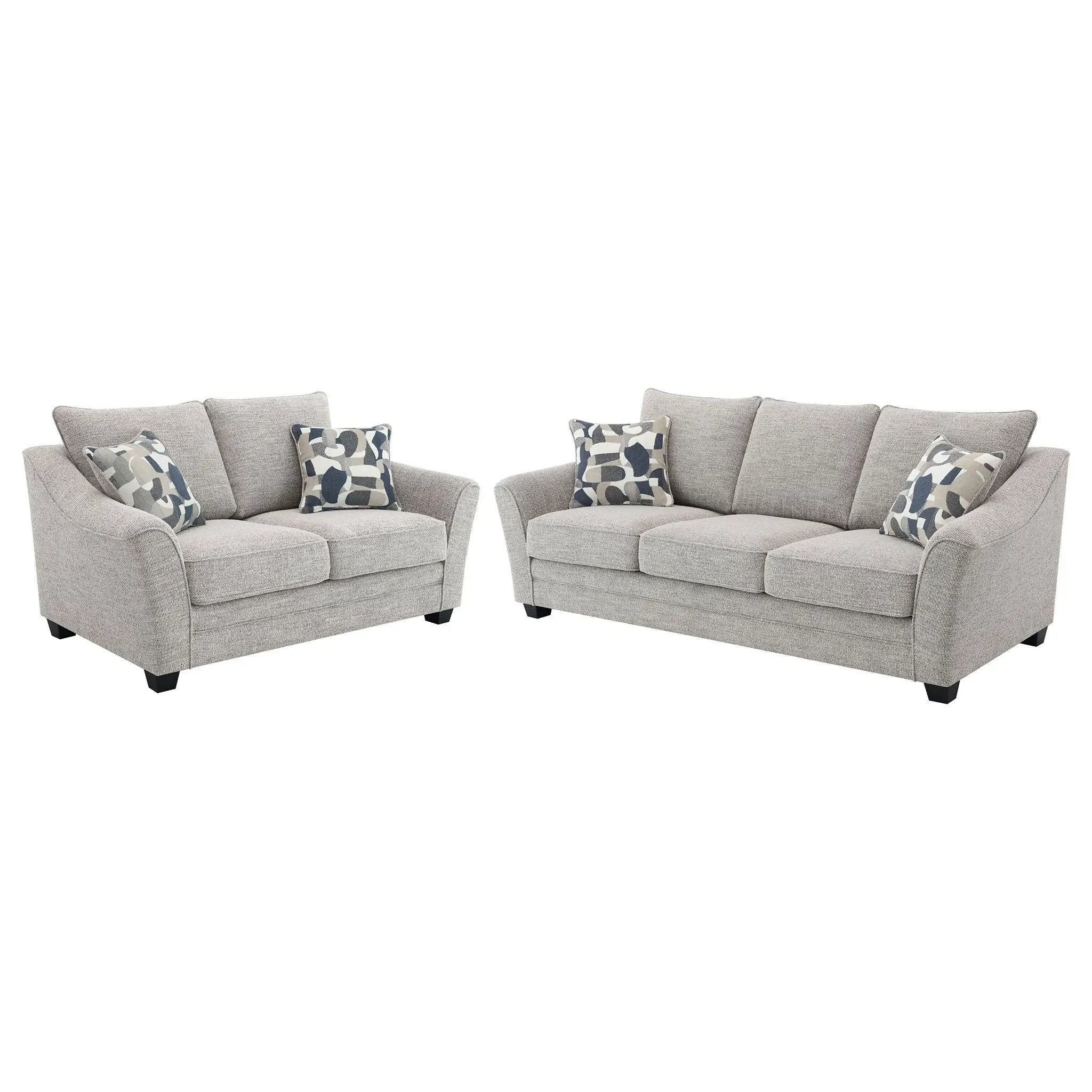 Tomkins 2-piece Boucle Upholstered Sofa Set Light Grey by Unique Piece Furniture