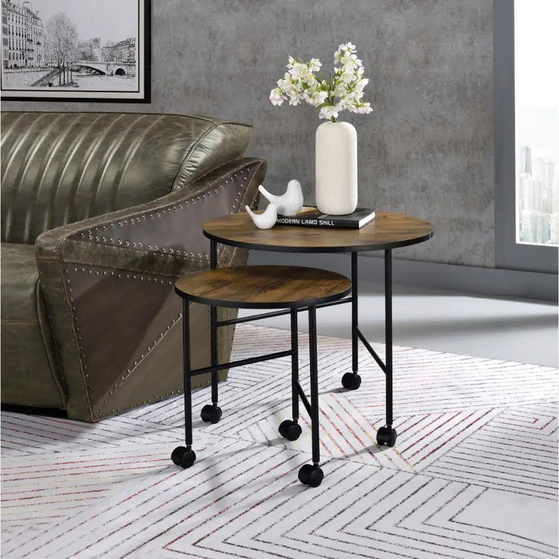 Oblis - Nesting Table Set - Vintage Oak by Unique Piece Furniture