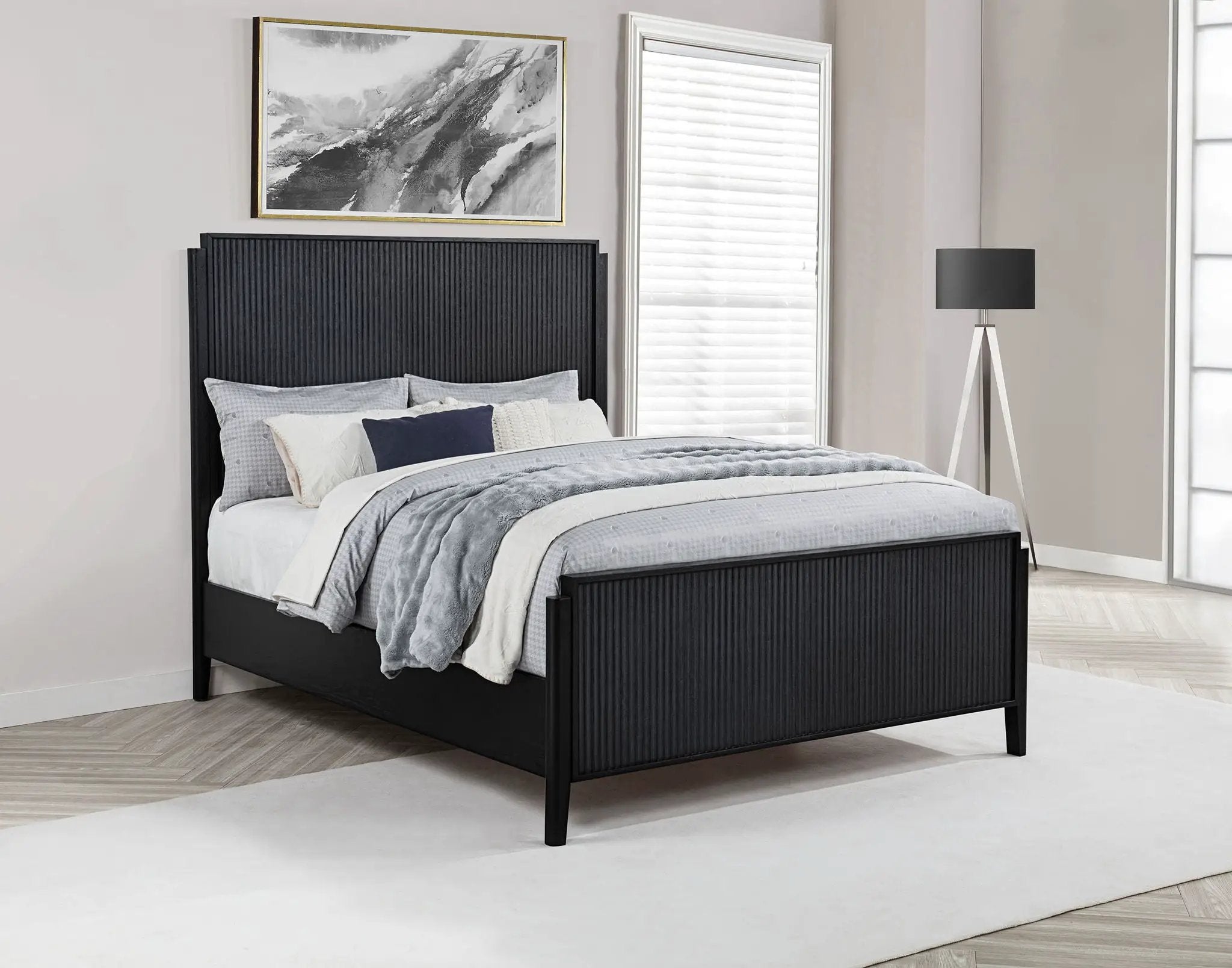 Brookmead Wood Queen Panel Bed Black by Unique Piece Furniture