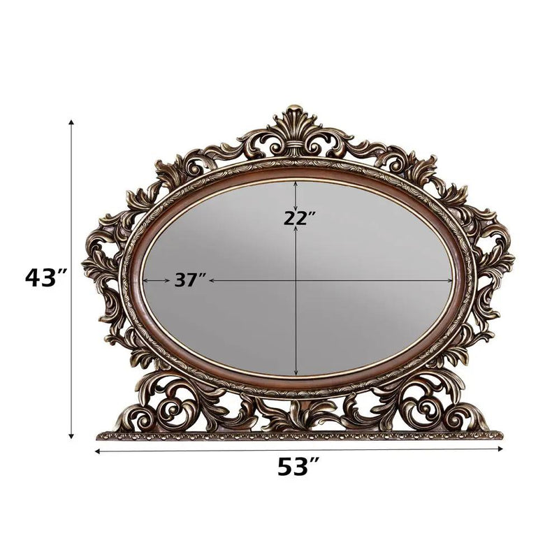 Devany - Oval Mirror - Cherry by Unique Piece Furniture
