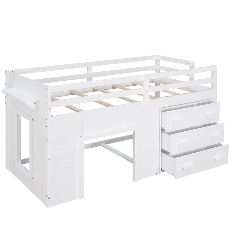 Loft Bed With Cabinet And Shelf by HouseOfZazla