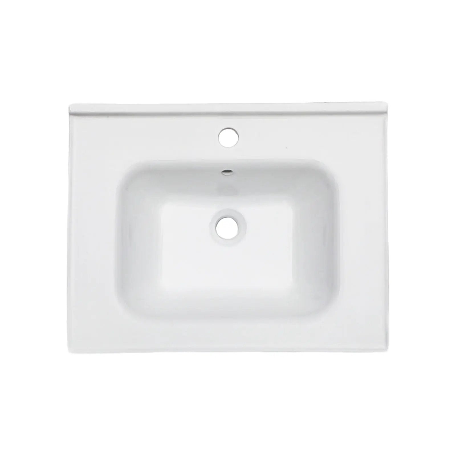 Rectangular Single Vanity Top With 1 Faucet Hole And Overflow Ceramic by HouseOfZazla