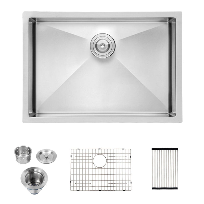 Modern Undermount Stainless Steel Kitchen Sink 16 Gauge, Deep Single Bowl by HouseOfZazla