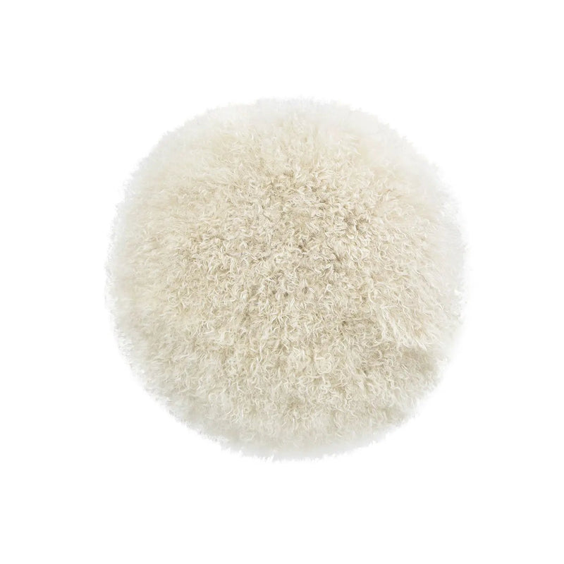 Alberta - Mongolian Sheepskin Round Ottoman by HouseOfZazla