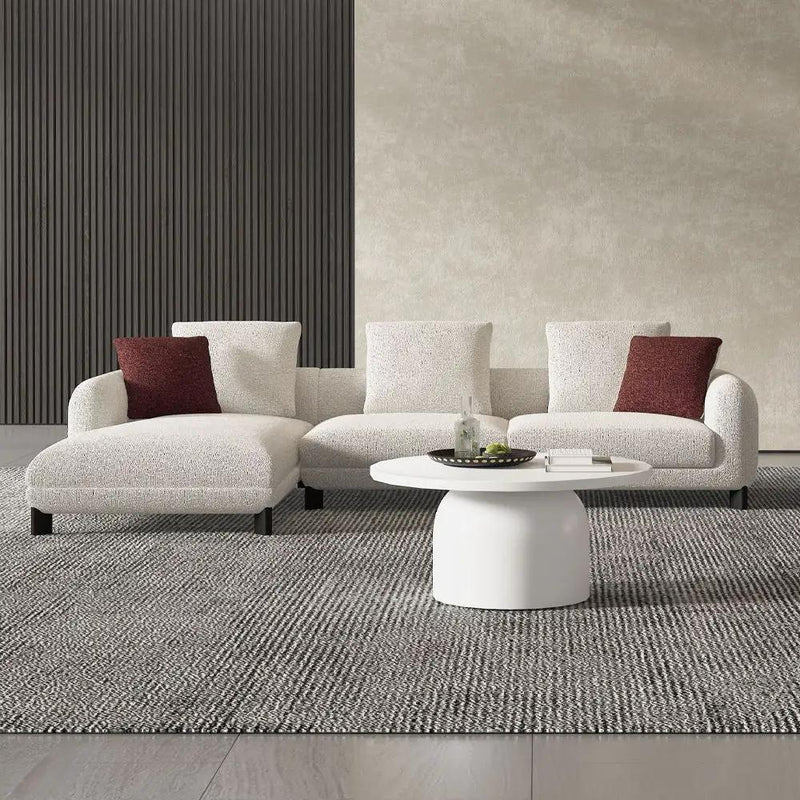 Mardi - Sectional Sofa With 6 Pillows - Maroon & Beige Tweed by Unique Piece Furniture