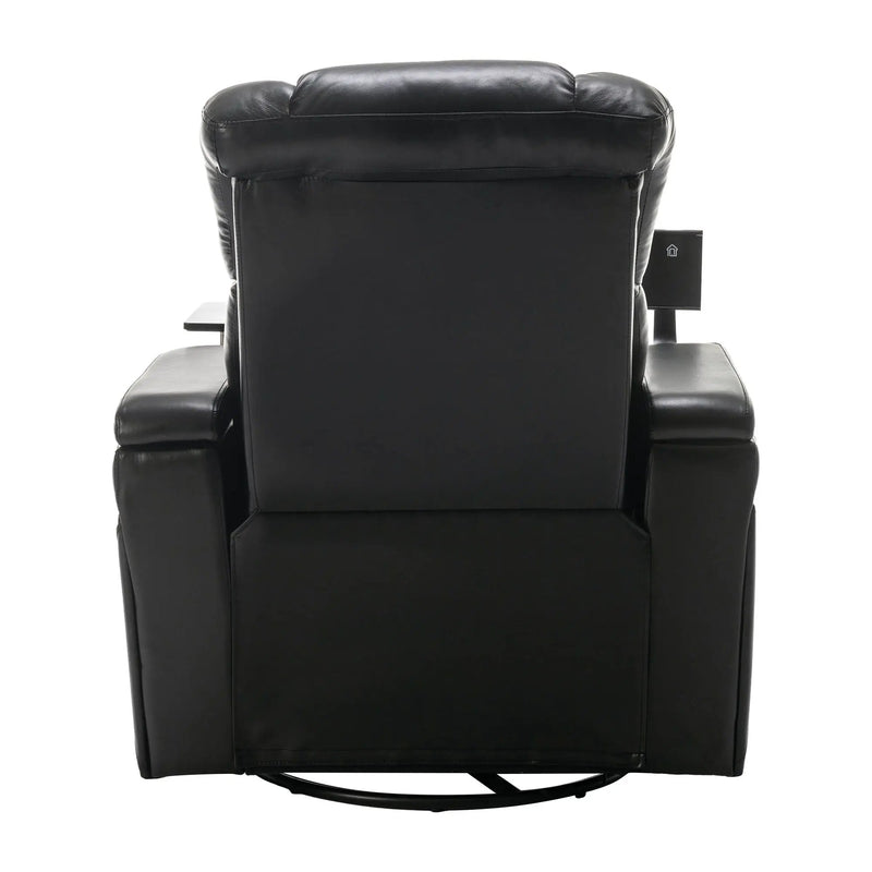 270 Degree Swivel Power Recliner With Tray Table, Phone Holder, Cup Holder, USB Port by HouseOfZazla