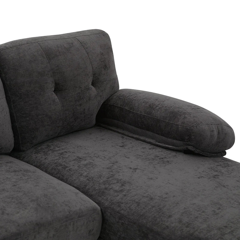 U-Shaped Sectional Sofa 103.5" Fabric Couch With Dual Chaise Lounges, Storage Pockets, Armrest Pillows by HouseOfZazla