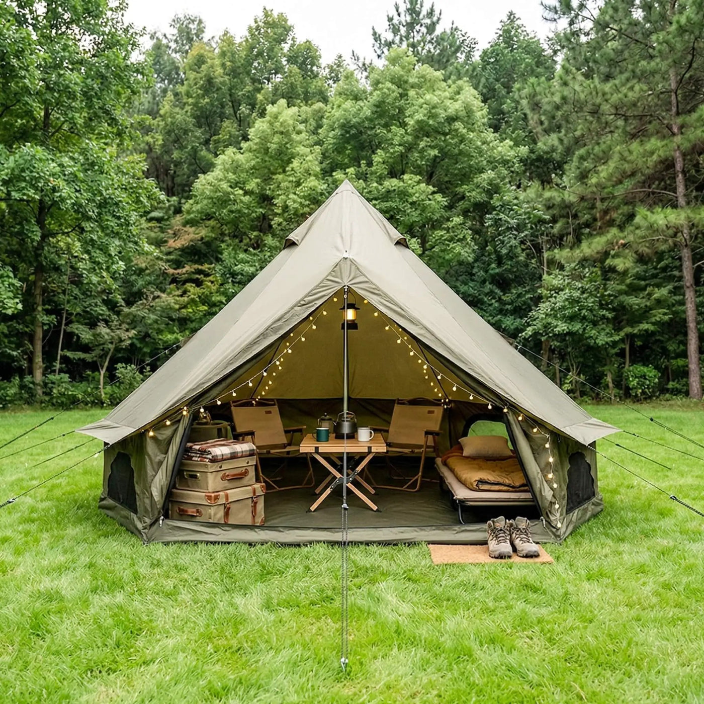 Large 16FT 10-Person All-Season Waterproof Bell Tent With Stove Jack (SAK31584) by SAKSBY WHOLESALE