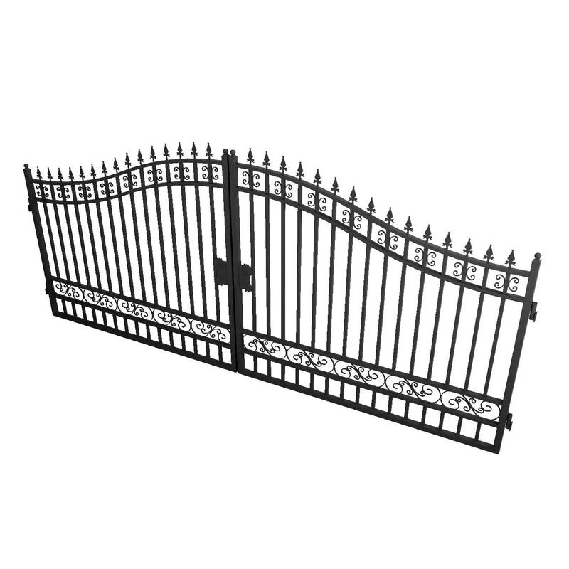 16x8 ft Steel Dual Swing Driveway Gate by Chery Industrial