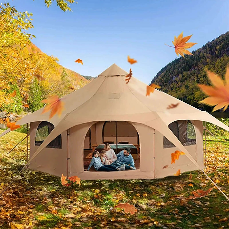 16FT Large Premium 4-Season 8-Person Bell Yurt Tent With Stove Jack (SAK75947) by SAKSBY WHOLESALE