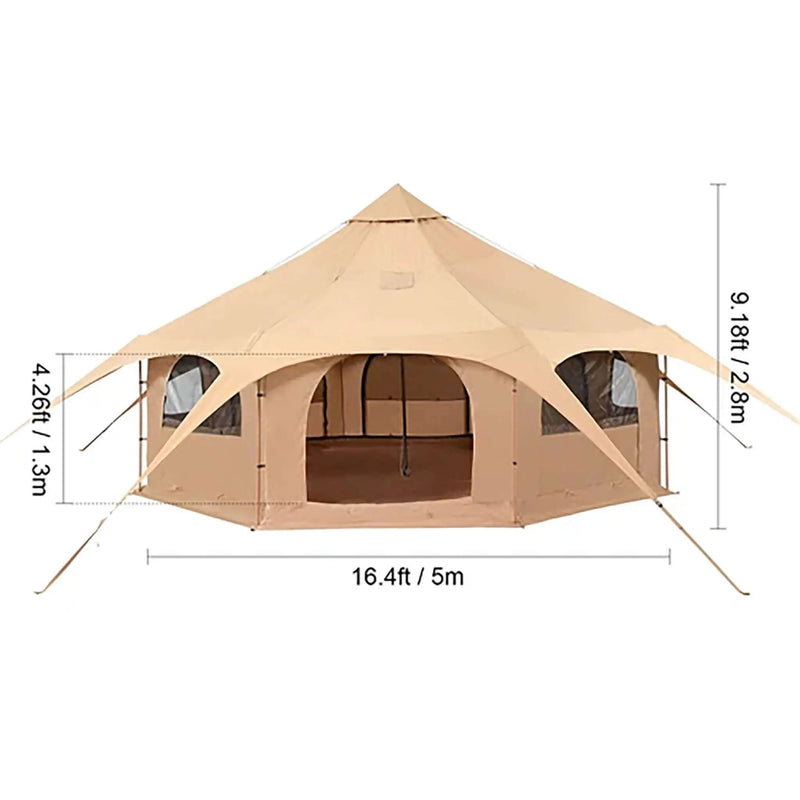 16FT Large Premium 4-Season 8-Person Bell Yurt Tent With Stove Jack (SAK75947) by SAKSBY WHOLESALE