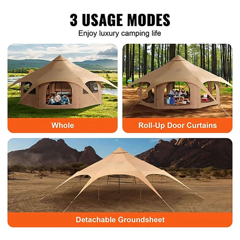 16FT Large Premium 4-Season 8-Person Bell Yurt Tent With Stove Jack (SAK75947) by SAKSBY WHOLESALE