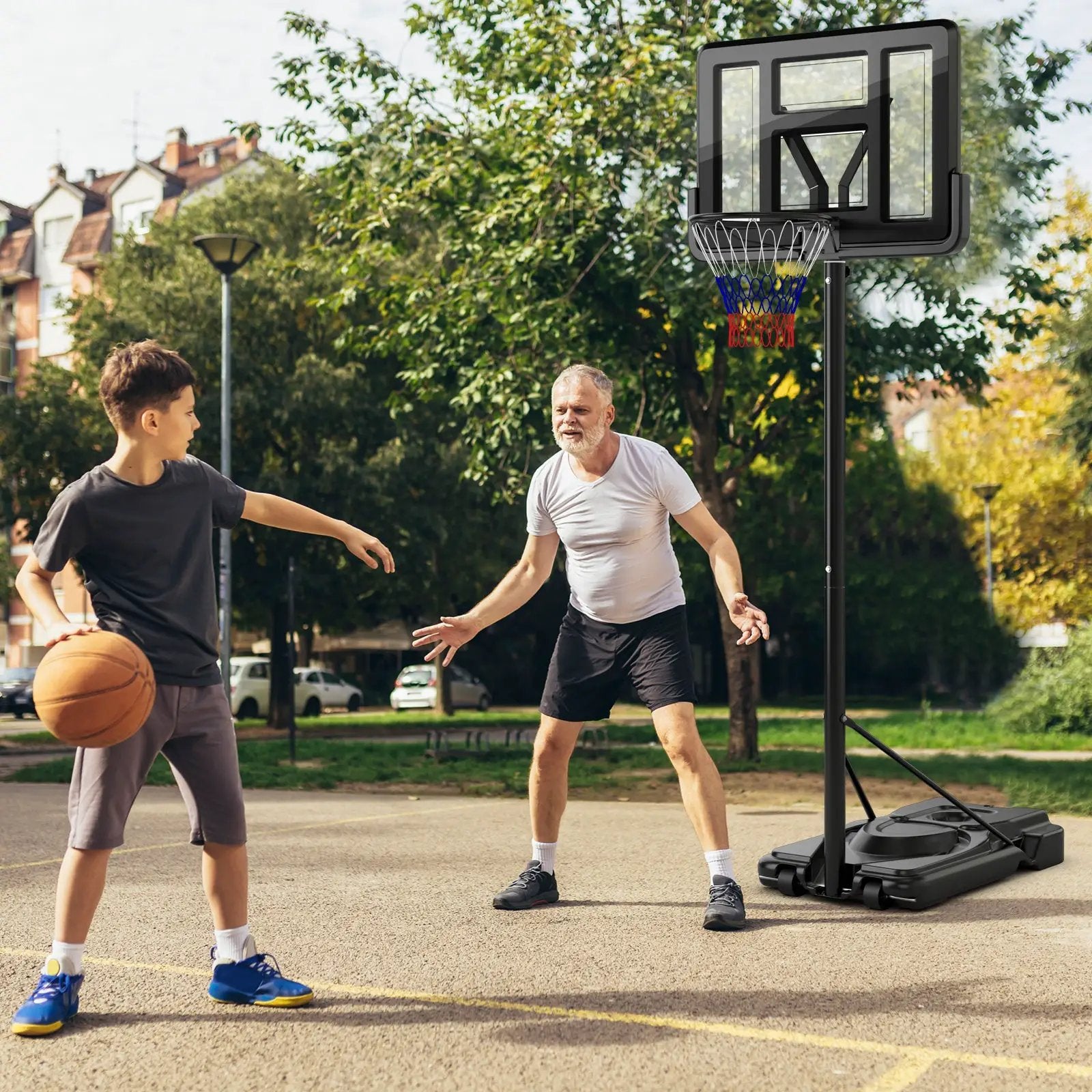 Portable Basketball Hoop with 9-Position Adjustable Height by DirectDeals