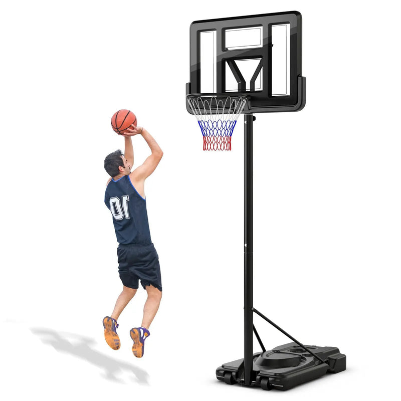 Portable Basketball Hoop with 9-Position Adjustable Height by DirectDeals