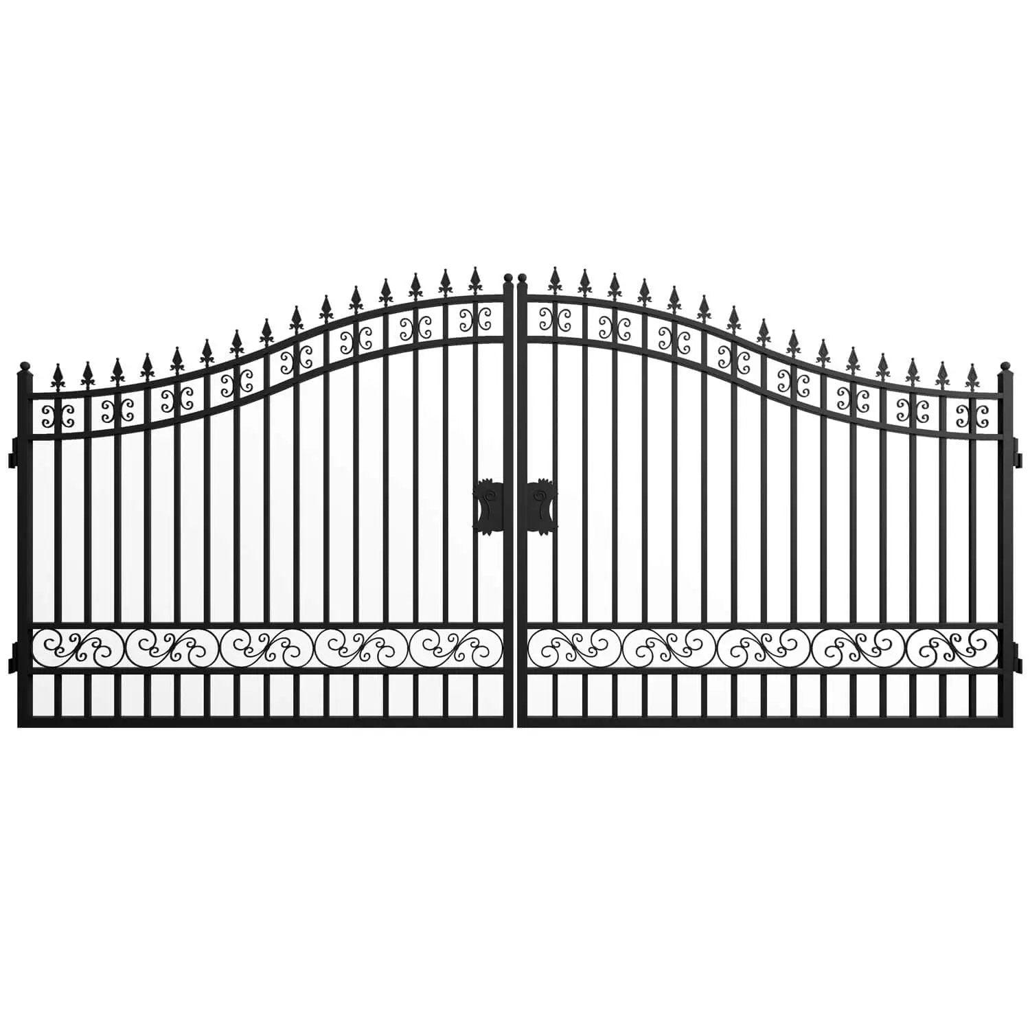 16x8 ft Steel Dual Swing Driveway Gate by Chery Industrial
