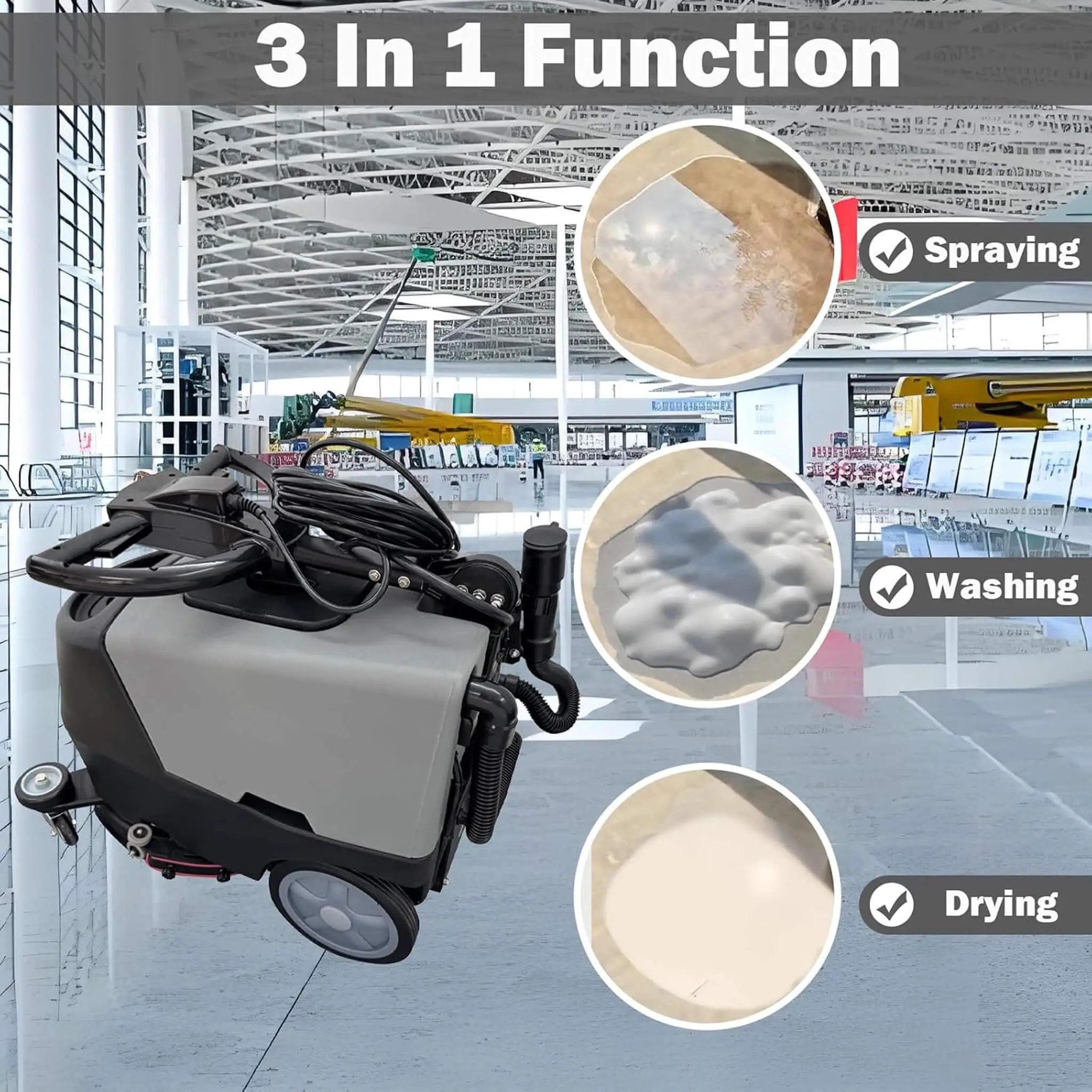 17-Inch 110V Heavy-Duty Commercial Walk-Behind Dual Tank Floor Scrubber (SAK83472) by SAKSBY WHOLESALE