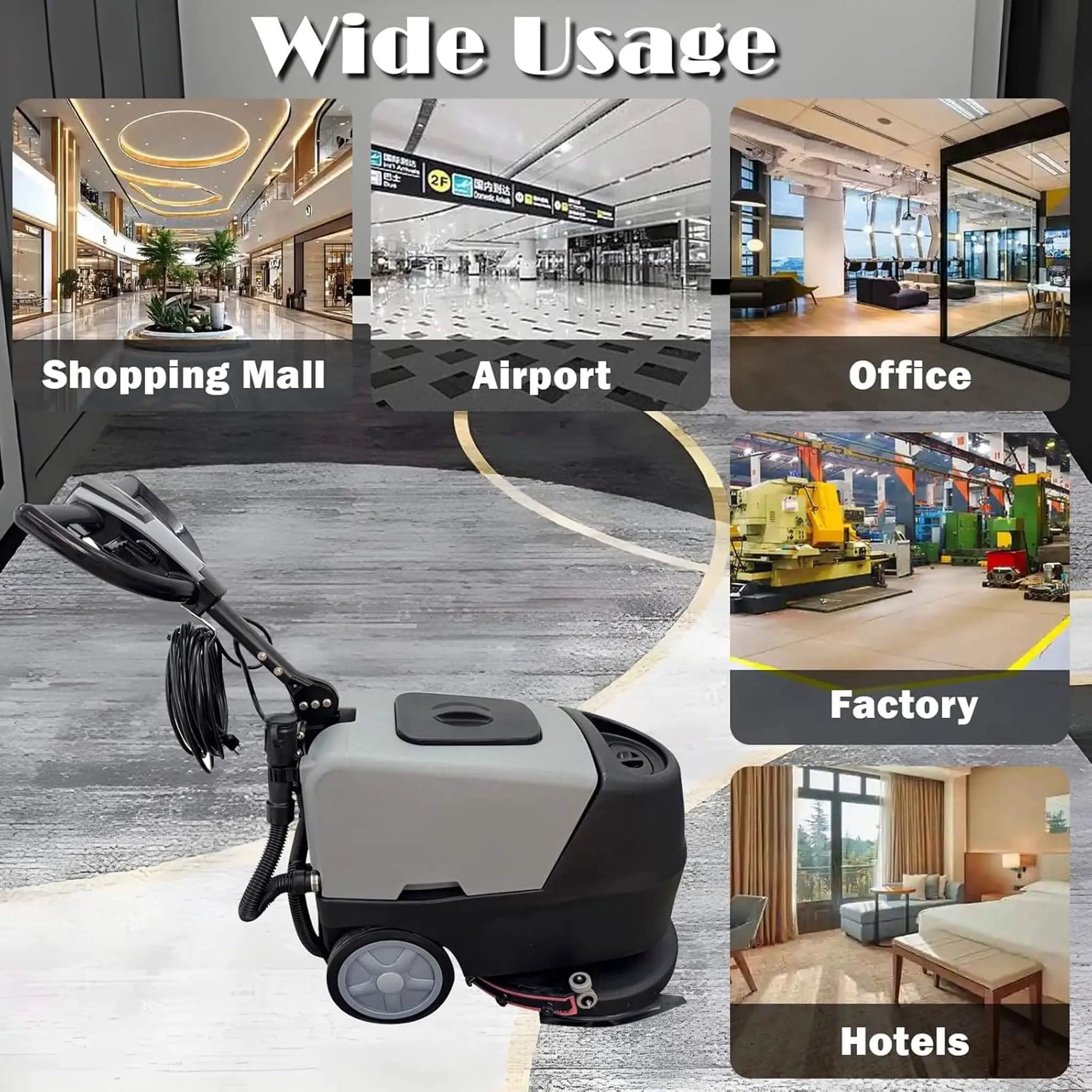 17-Inch 110V Heavy-Duty Commercial Walk-Behind Dual Tank Floor Scrubber (SAK83472) by SAKSBY WHOLESALE