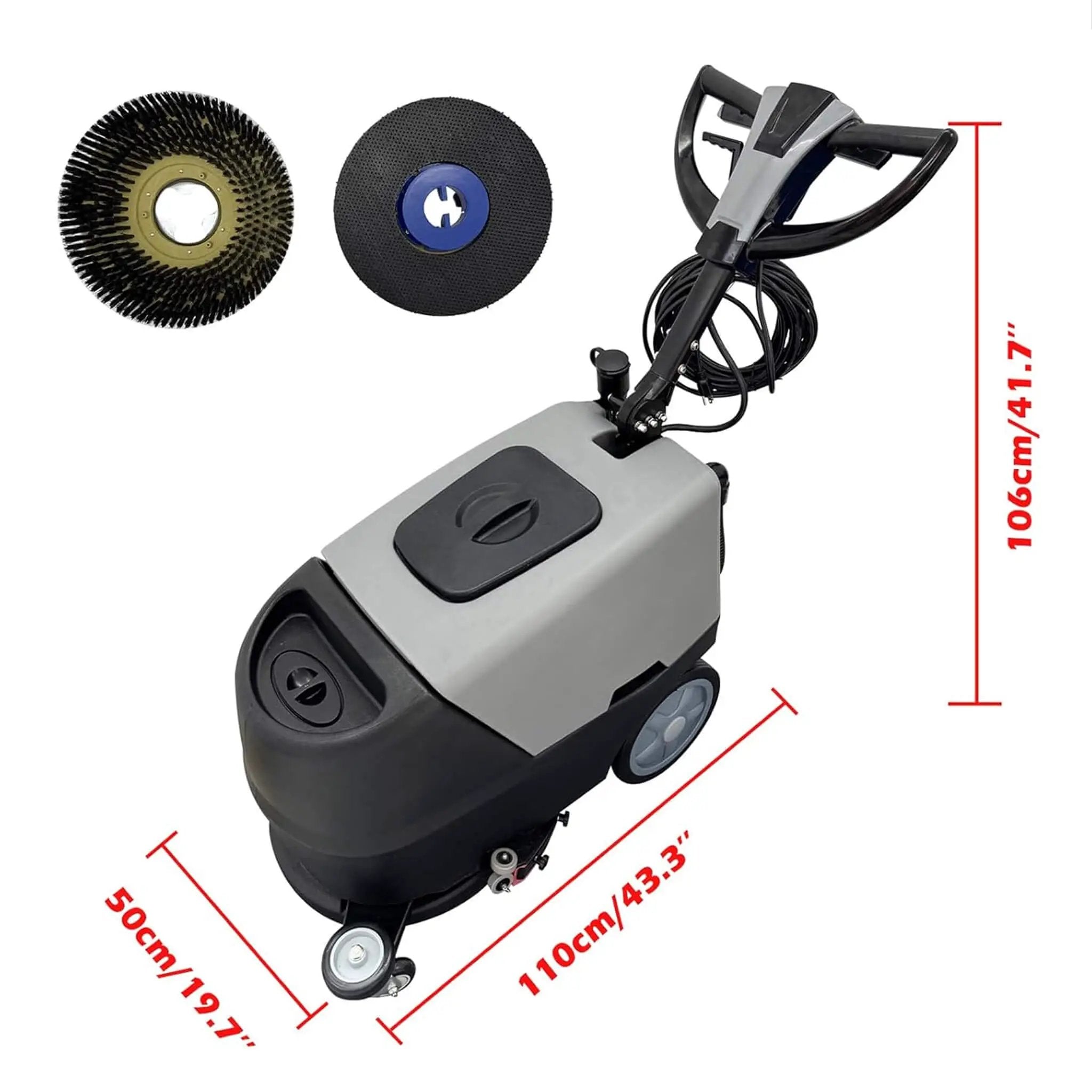 17-Inch 110V Heavy-Duty Commercial Walk-Behind Dual Tank Floor Scrubber (SAK83472) by SAKSBY WHOLESALE