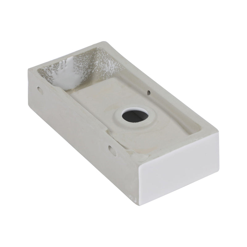 Modern Ceramic Rectangle Wall Mount Bathroom Sink With Single Faucet Hole by HouseOfZazla