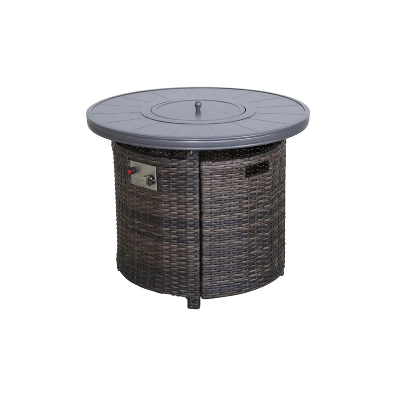 Wicker Outdoor Lounge Set With Cushions And Fire Pit by Unique Piece Furniture