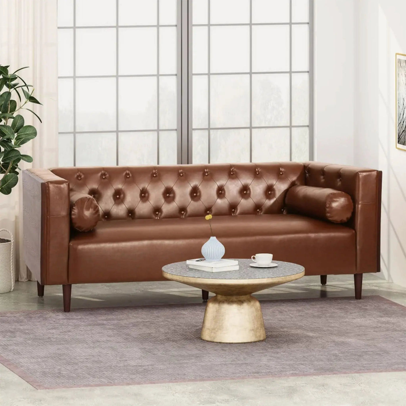 Contemporary 3 Seater Sofa With Tufted Design by HouseOfZazla