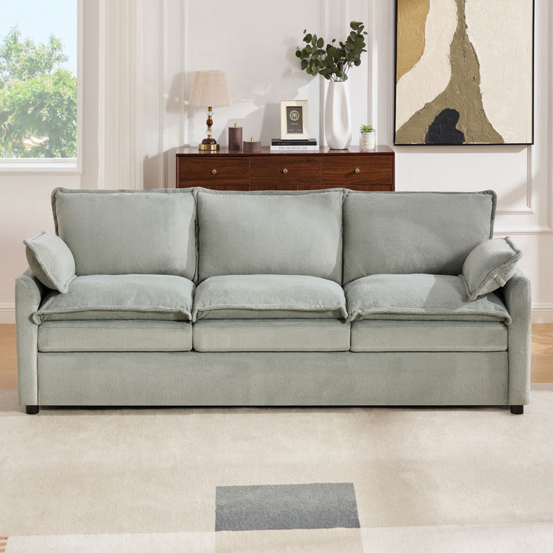 Modern 3 Seater Sofa With Side Storage Pockets For Living Room by HouseOfZazla