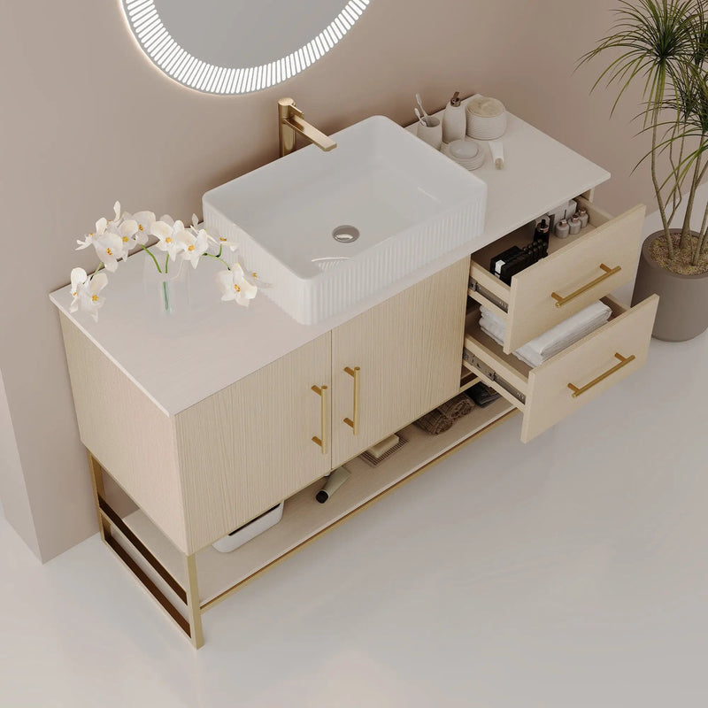 36" Modern Bathroom Vanity with Ceramic Vessel Sink by HouseOfZazla