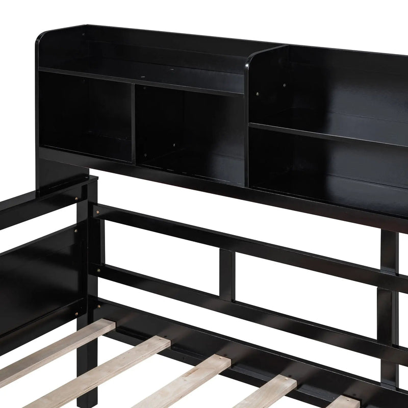 Daybed, Slat Support, With Bedside Shelves And 2 Drawers by HouseOfZazla