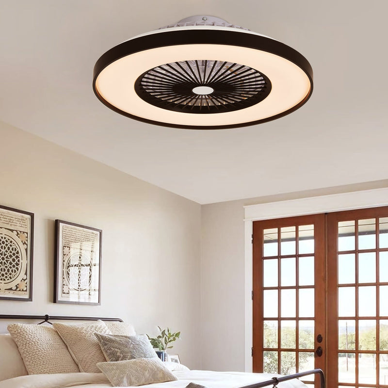 23-Inch Black and White Ceiling Fan Light with LED RGB by HouseOfZazla